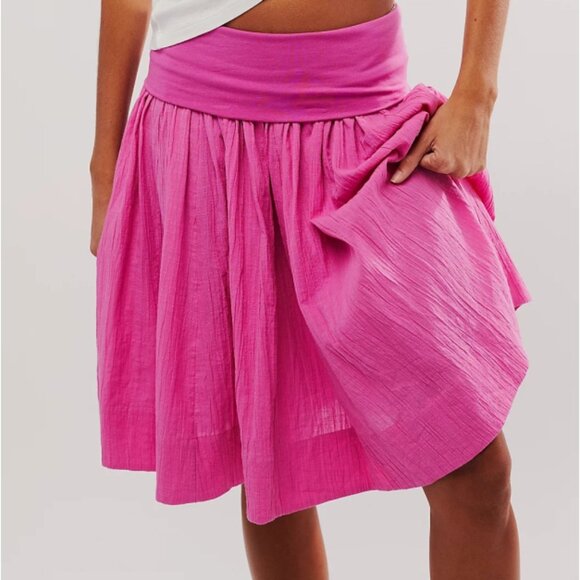 Free People Dresses & Skirts - Free People Larkspur Midi Skirt Mini Dress Island Flower High-Waist Rise A-Line
